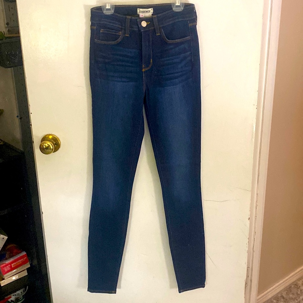 NWOT L’Agence jeans sz 25 hi waist dark denim full legnth has stretch